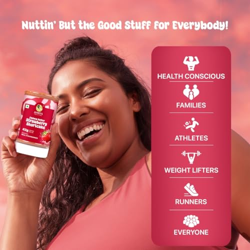 Image of Asmita Organic Farms Strawberry Cashew Butter 250g | Made with Real Strawberries | Naturally Sweetened | High-Protein | Vegan & Gluten-Free | No Preservatives | Rich & Creamy Nut Butter Spread