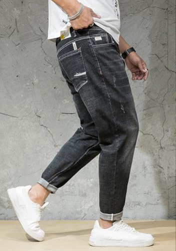 XYGJZ Men's Mid Rise Stretchable Jeans Slim Fit Plus Size Denim Pants Casual Skateboard Pants3