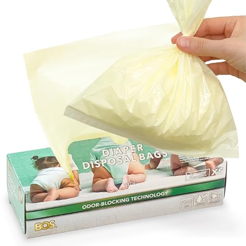 Image of BOS Odor-Sealing Dirty Diaper Trash Bags - Disposable Bags - Scent & Smell Free - 200 Count - X-Small