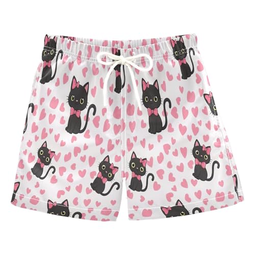 Swimming Trunks for Kids, Anti Chafe Swim Trunks for Boys 2 T, Cute Black Cartoon Cats