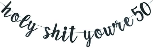 Miniatura 1 de Cartel de Holy Shit Youre 50 - Decoración de cumpleaños de 50 años para hombres y mujeres