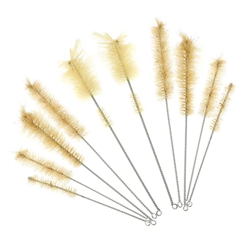 ERINGOGO 10 Piezas Juego de cepillos para Limpiar Botellas Cepillo de biberón Limpieza Kit de Cepillo de Tubo Cepillo para biberones de Mango Largo Cepillo de Botella cepillos de Tubo Metal