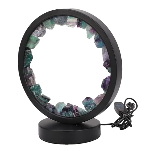 Tnfeeon Lámpara de Cristal con Modos de Color Ajustables, Luz Curativa para Meditación y Decoración de Habitaciones, Diseño único de Selenita para Iluminación Elegante de Dormitorio y Oficina