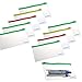 BCP 10pcs Clear Color PVC Plastic Soft Zipper Invoice Bill Bag, Pen Pouch Pen Bag, 7-1/2 x 4inches- Zipper Random Color