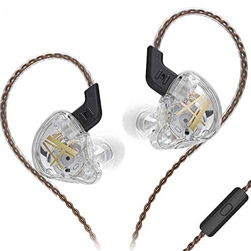Écouteurs intra-auriculaires CCA CA2 avec microphone, caisson de basses personnalisé, adapté aux musiciens, réduction du bruit - Blanc