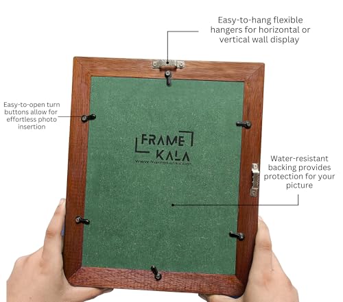 Image of Handmade Walnut Wooden Photo Frame, 8 x 10 inch Display for Artworks, Pictures and Photos of Your Loved Ones, Best for Home, Office, Wall Decor, Living Room, Bedroom, Warm Walnut