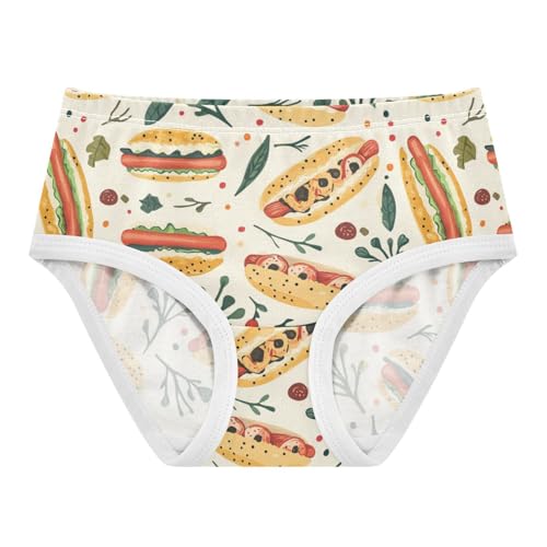 ZZKKO Gourmet Hot Dogs Girls Underwear Toddler Panties for Girls Comfort Brief Size 2-8T