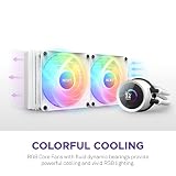 NZXT Kraken 240 RGB - RL-KR240-W1-240 mm chłodzenie cieczą procesora AIO - Konfigurowalny 1,54-calowy kwadratowy wyświetlacz LCD do wyświetlania obrazów - 2 x wentylatory rdzeniowe F120 RGB - Biały