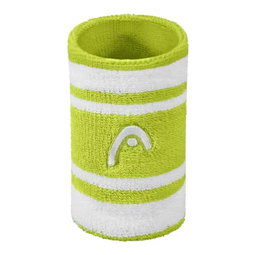 Image of HEAD Striper Wristband | Color: Green /White | Size: 5 inch | Material: Cotton | for Men & Women | Moisture-Wicking Properties | Dry and Comfortable | Secure and Snug fit | Flexible