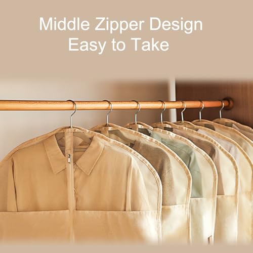 Garmet Bags Garment Rack Cover with Visible Mesh, Hanging Clothes Bag, Cotton Material, Waterproof and Dustproof(58x130cm/23x51in)4