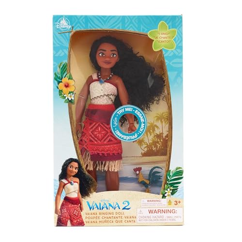 Disney Store Official - Vaiana 2 - Vaiana - Singende Puppe - Figur singt We're Back in englischer Sprache - Mit Spielzeugfigur des Hahns HEI HEI