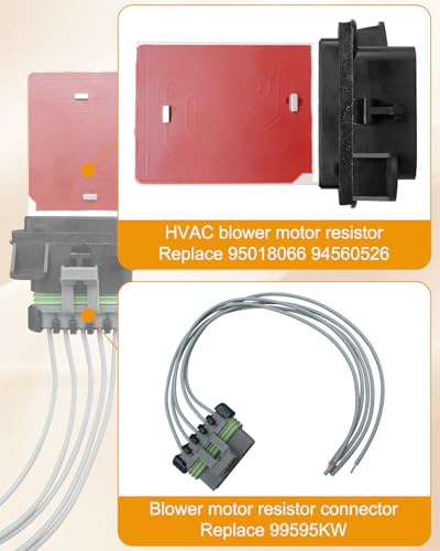 Image of HVAC Blower Motor Resistor Kit Fit for Chevrolet Sonic 2012-2021 Spark 2013-2015 Trax 2015-2022, Replace 95018066 94560526 99595KW, with 13 AWG Wire Harness