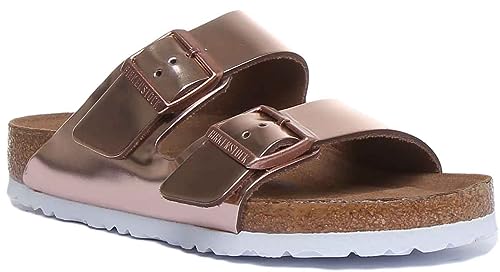 Birkenstock Arizona SFB Mules/Clogs Women Gold Mules Shoes, Bronze, 5.5 UK
