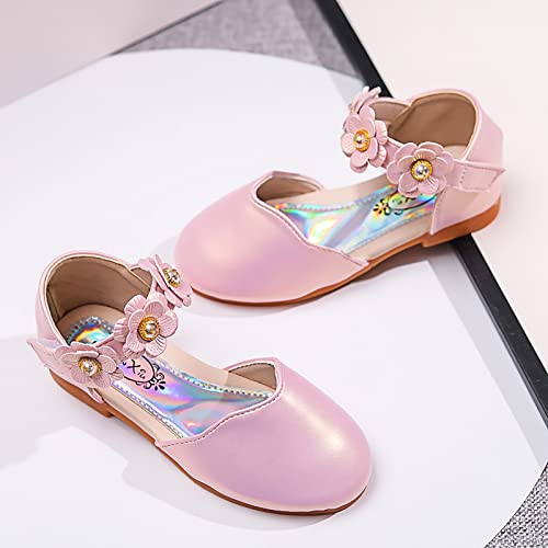 Girls' Sandals Fashion Spring and Summer Sandals Dress Dance Performance Princess Shoes Light Sequin Mesh Bow Shoes (Pink #2, 10 Little Child)4