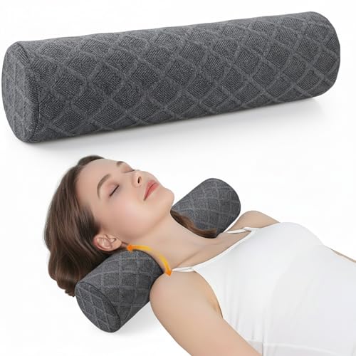 Pyxovixar 3.1 Small Neck Roll Memory Foam Pillow Cylinder Detachable Cover