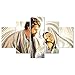 Lupia Quadro Sacra Famiglia 5 Pezzi in Legno Vogue 66X115 cm Nativity Brown