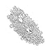 EVER FAITH Silver-Tone Austrian Crystal 4.1 Inch Royal Flower Pattern Wedding Brooch Pendant Clear