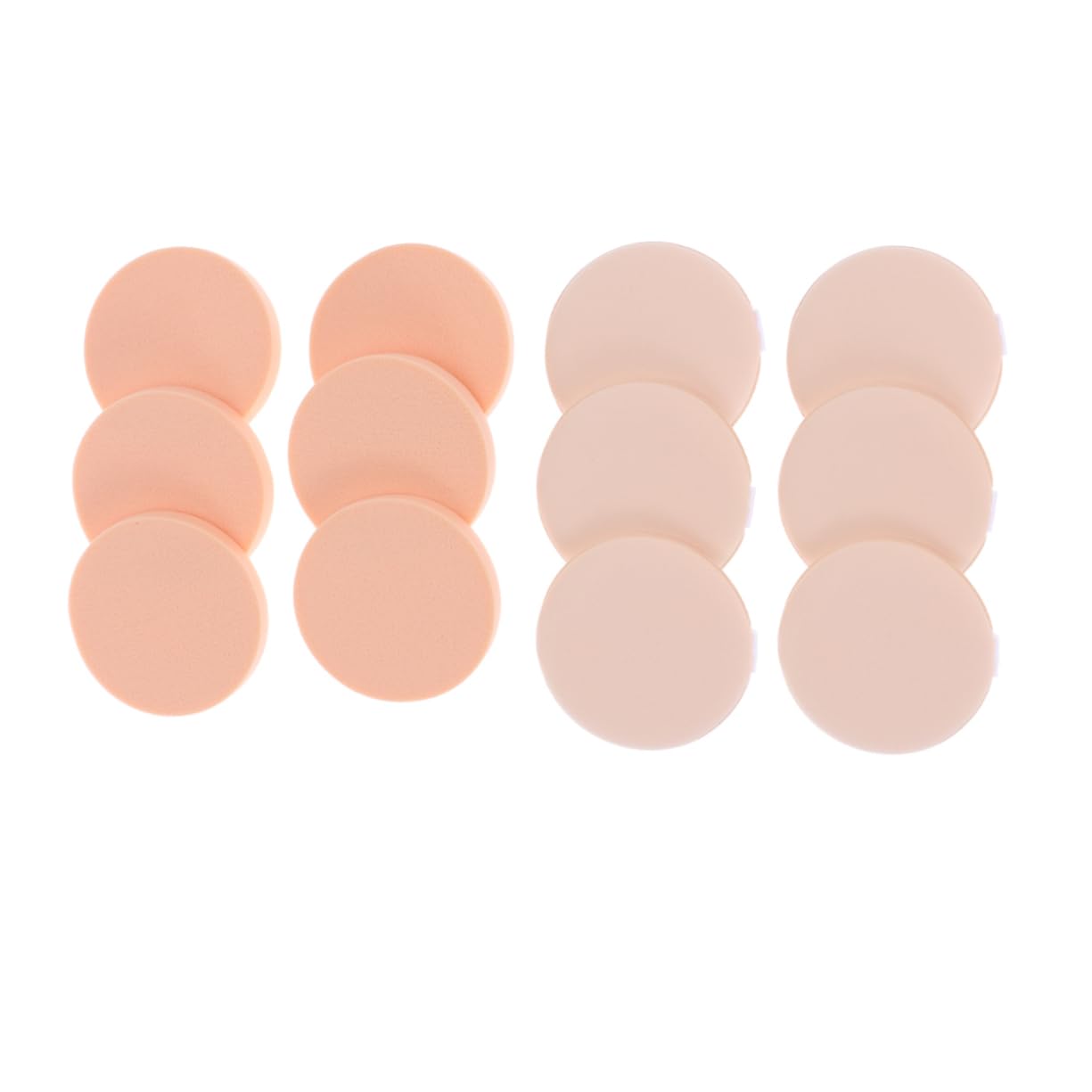 VICASKY 12pcs Round Powder Puff Makeup Sponge Case Loose Powder Container Face Sponge for Blending Elastic Plastic Mesh Comfortable Gentle for Skin Versatile for Salon Home or Travel
