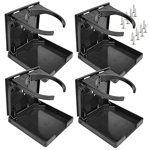 Lot de 4 porte-gobelets de voiture en plastique - Réglables - Pliables - Avec vis - Universels - Pour voiture, camion, bateau - Fourgonnette Cover