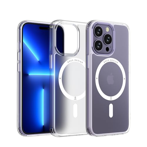Image of ONES for iPhone 14 Pro Case, Translucent Matte Magnetic Phone Case Compatible with Magsafe Military-Grade Shockproof Cover, Anti-Yellowing Hard Slim Protective Matte Case for iPhone 14 Pro