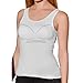 Carcos Camiseta sin Mangas, Mujer Camiseta de Tirantes con Sujetador Camisola con Cuello Redondo Básico Acolchada Yoga Cami Blanco