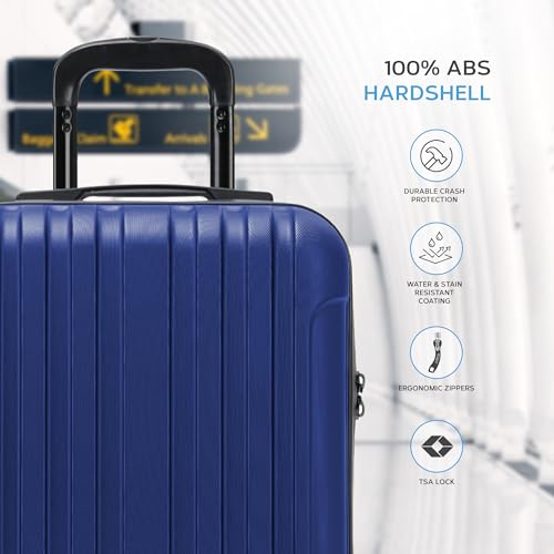 Valise rigide Flight Knight Légère avec 8 roues et port USB pour cabine