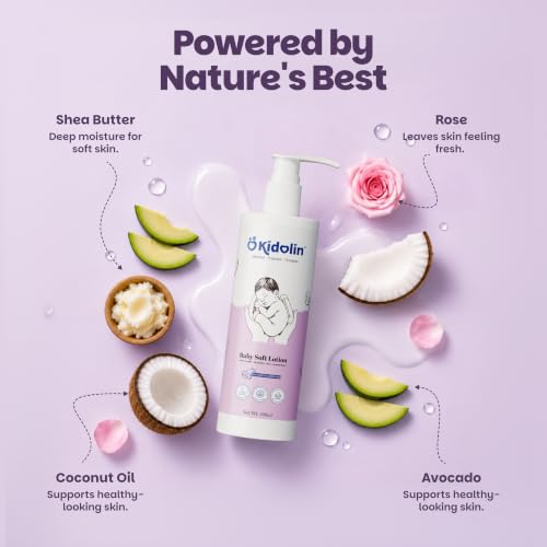 Image of Baby Moisturizer 200ml | Baby Lotion with Avocado Oil & Shea Butter | Body Cream for Newborn & Kids | Lightweight Daily Hydration for Soft & Nourished Skin