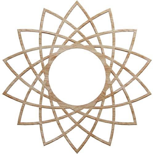 Image of Ekena Millwork 16 inchOD x 6 1 /8 inchID x 1 /4 inchT Eleanor Wood Fretwork Pierced Ceiling Medallion, Red Oak