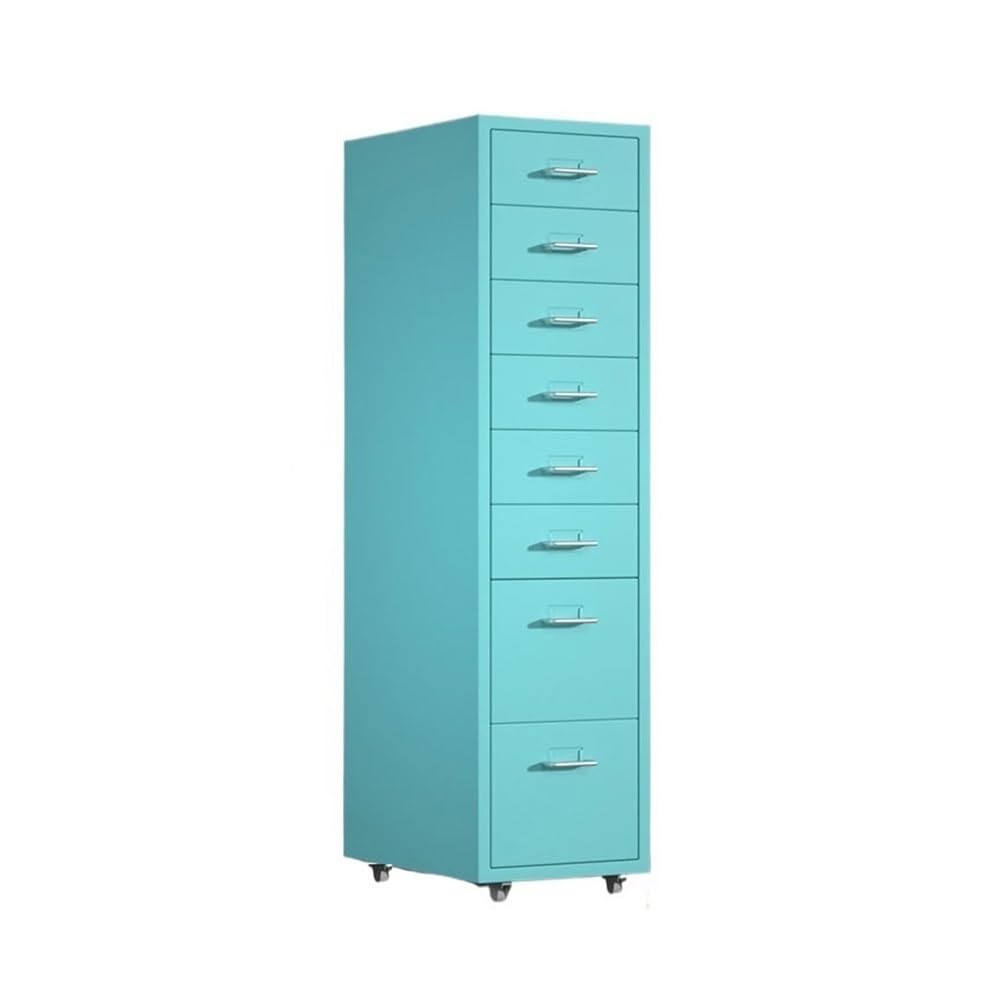 Aioneer Blue File Cabinet 8 Layers Of Large-Capacity Metal File Cabinet Multifunctional File Data Organizing Cabinet Office Storage Drawer Cabinet Filing Cabinet