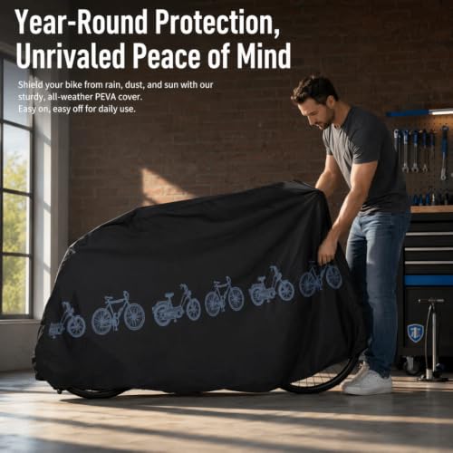 Funda impermeable para bicicleta 200x100cm - Protector PEVA para bicicleta, scooter y motocicleta (Negro) miniatura 2