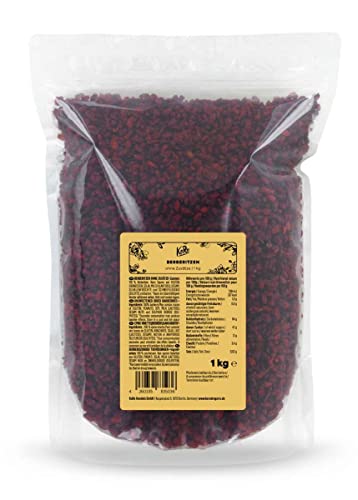 KoRo - Berberitzen 1 kg Ohne Zusätze - Ohne Zuckerzusatz Schwefelfrei Naturbelassen in der Vorteilspackung