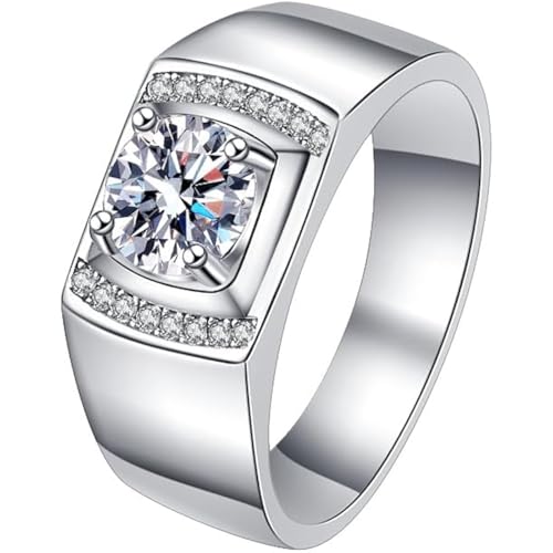 14K Gold 1ct Super Sparkling Wedding Rings for Men and Diamond Ring, D-color VVS2, An Ideal Father's Day Gifts