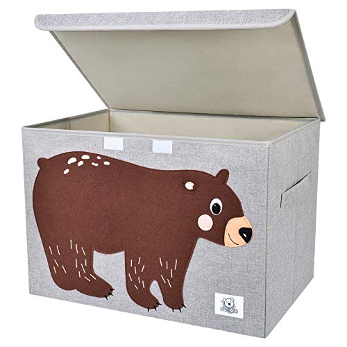 CLCROBD Foldable Large Kids Toy Chest with Flip-Top Lid, Collapsible Fabric Animal Toy Storage Organizer/Bin/Box/Basket/Trunk for Toddler, Children...