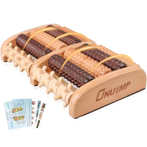 Fußmassageroller aus Holz, Fußmassage Holz Faszienmassagegerät, Fuss Massage Holzrolle Lentspannung für Beine Füßen, Dehnt Plantarfaszie