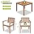 Flamaker 5 Piece Outdoor Dining Set Acacia Wood Patio Table and Chairs with Soft Cushions Patio Furniture for Deck, Backyard, Garden