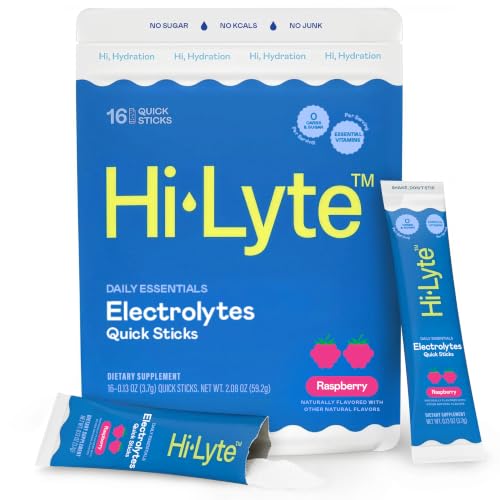 Image of Hi-Lyte Daily Essentials Electrolytes Quick Sticks, Raspberry, 16 Ct