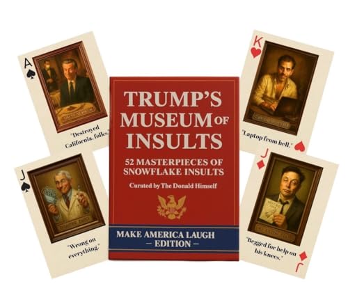 Wild Decks Trump’s Museum of Insults Playing Cards: 52 Card Parody Deck of Cards. Funny Trump Gift. Poker Size. White Elephant and Stocking Stuffer. Trump Cards, Trump Playing Cards