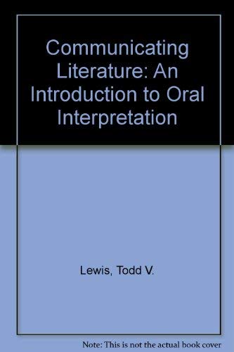 COMMUNICATING LITERATURE 0840367600 Book Cover