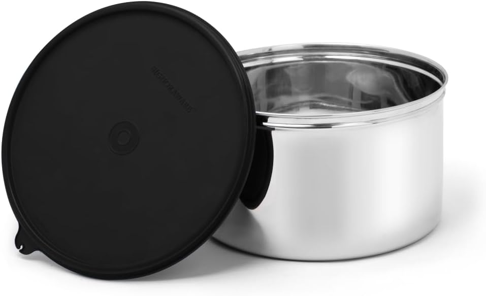 Signoraware Storewell Stainless Steel Container | Airtight & Leakproof | Maintain the Freshness & Crispness for Hours | Ideal For keeping Grains, Flour & Sugar | Leftover Container (3 Ltr | Black)