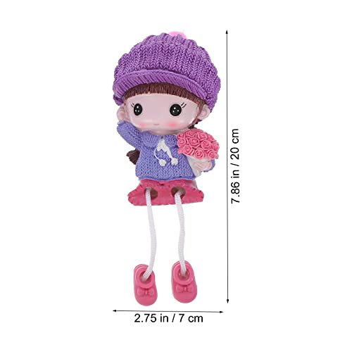 Pretyzoom 2 Pcs Long Leg Dolls Resin Crafts Boys Girls Hanging Doll Sitting Leg Puppet Home Office Ornament Bookshelf Desk Car Bedroom Living Room Cafe Decor Kids Gift Style 1 #TOP5