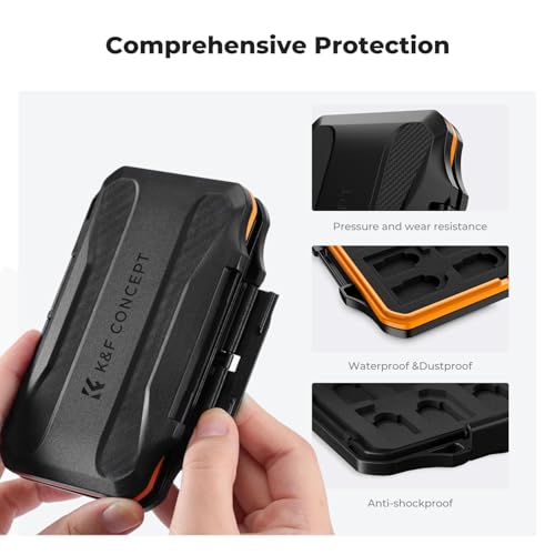 Image of K&F CONCEPT 36 Slots Memory Card Case with 4-in-1 Card Reader | Anti-Shock Card Carrying Storage Case for 24 Micro SD /TF /, 12 SD /SDXC /SDHC Cards