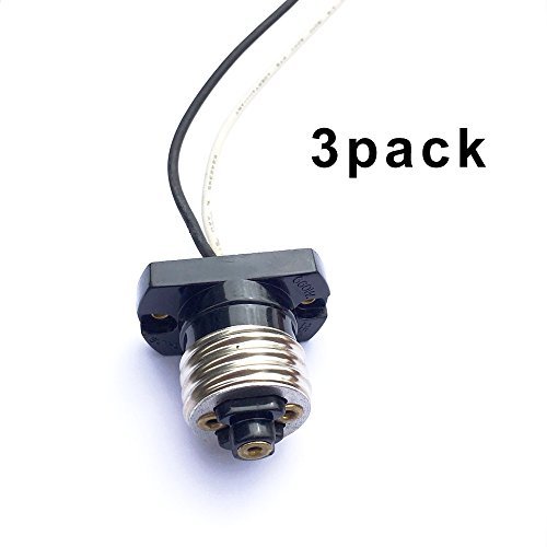Medium Edison E26 Base Pigtail Socket- Fineled E26 Base Ceiling Led Retrofit Power Adapter - Pack Of 3 #TOP4