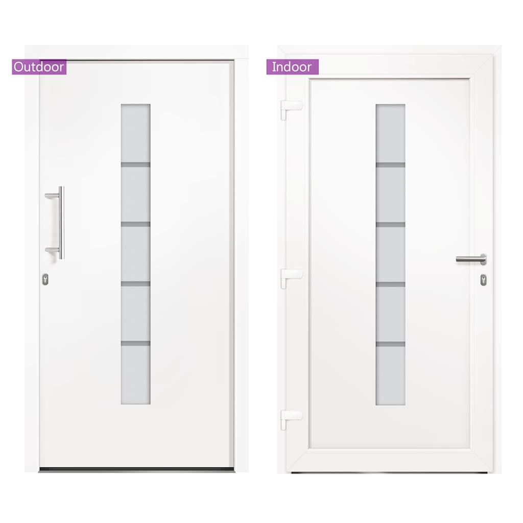 Haustür Aluminium und PVC Weiß 100x200 cm