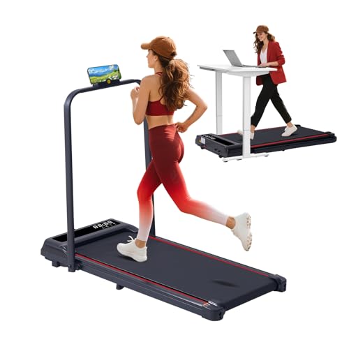 Treadmill with Handles for Home Small, 3.0HP Electric Compact Walking Pad Treadmills with Handle...