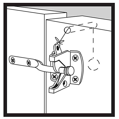 Self-Locking Gate Latch - Post Mount Automatic Gravity Lever Wood Fence Gate Latches With Fasteners/4.7 Inch Black Finish Steel Gate Latch To Secure Pool #TOP6