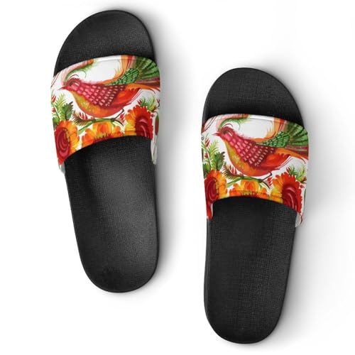 Claquettes femme papillon paon élégantes et confortables pour l'intérieur