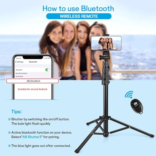 Trípode palo selfie extensible 1.7m con giro 360° para vídeos estables 7