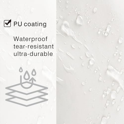 Voile d'ombrage 130x425 cm imperméable blanc avec cordes pour camping - 5