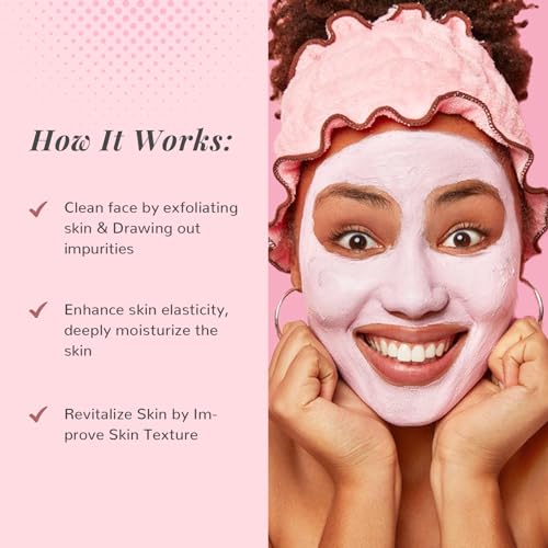ANAiRUi Rose Clay Mask, with Kaolin Pink Clay, Niacinamide, Collagen, Hyaluronic Acid, for Blackhead Remover Pores Minimizers - Image 4