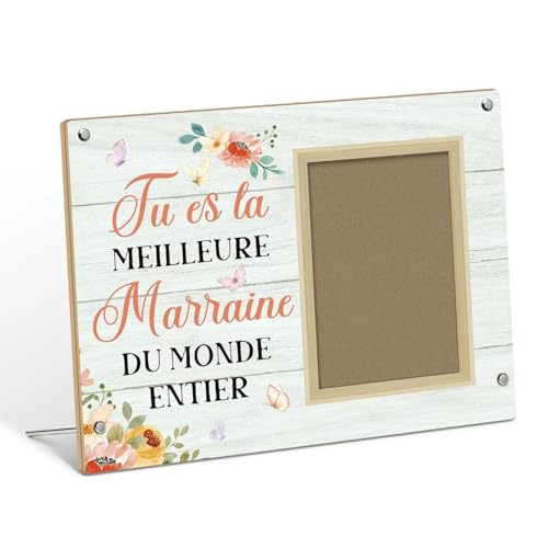 Putuo Decor Cadre Photo Marraine 20x25 cm Cadre À Poser Citation Française Décoration Famille pour Maison Salon Chambre